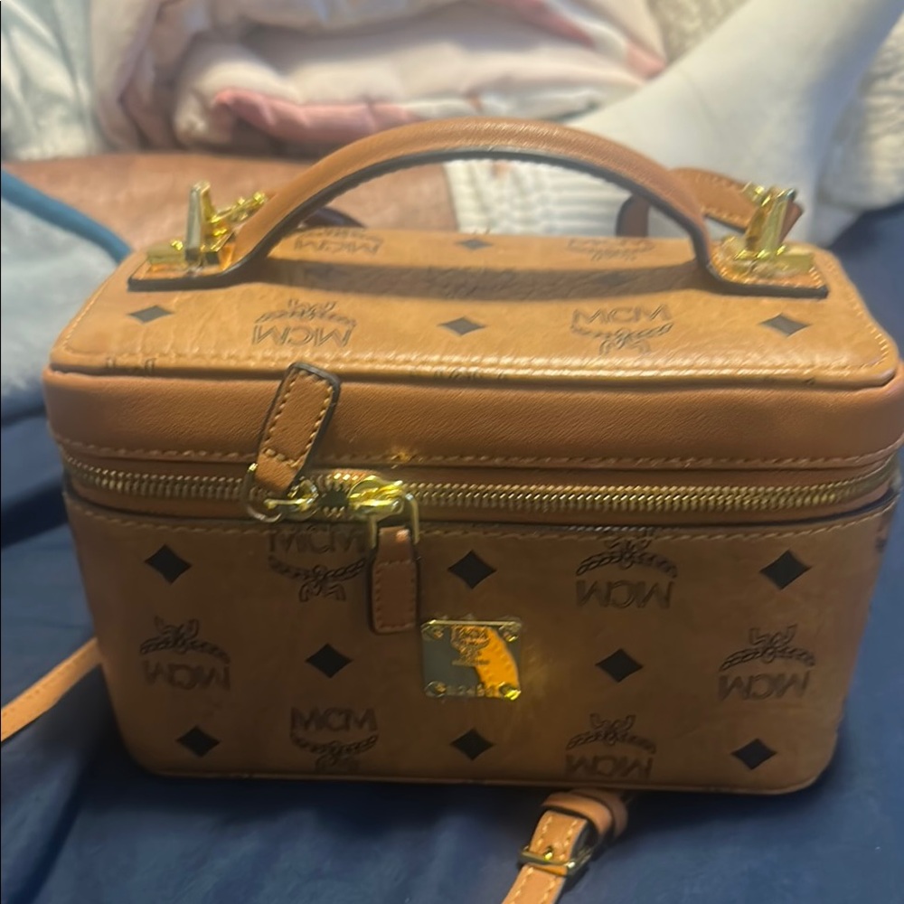 MCM Tan Monogram Crossbody Bag